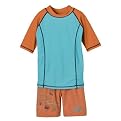 Boys Cabana Life Map Trunks and Rash Guard - Orange