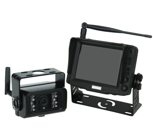 5 Zoll LCD Funk Wireless Kabellose Rückfahrkamera und Einparkhilfe Nachtsicht Funk Rückfahrsystem Funkrückfahrsystem für RV LKW Anhänger Bus oder fünften Runde 5 Farb-TFT-LCD-Monitor 1 3 Farb CMOS Kamera 130 ° Winkel 250K Pixel Eingebautes Mikrofon 