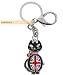ART DECO UNION JACK CHROME CAT KEYRING HANGBAG WATCH