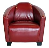IMAGE OF Red Futura Leather Barrel Club Armchair