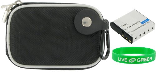 more about 2n1 Nylon Hard Shell Case (Black) EN-EL10 Battery for Nikon Coolpix S60 Digital Camera Champagne Pink