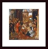 Adoration of The Kings by Jakob Van Amsterdam Cornelisz 19.38X20.00 Framed with Black Wood Frame