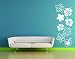 Best Quality Vinyl Wall Sticker Decals - Hibiscus Flowers ( Size: 8in x 19in - Color: turquoise ) - No: 2186