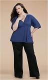 Plus Size Dressy Cotton Wide Leg Trousers
