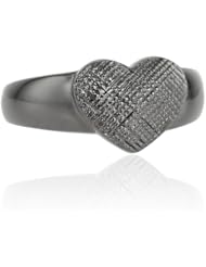 Tuleste Market Gunmetal Single Heart Ring