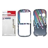Carbon Fiber with Colored Stars Design Snap-On Cover Hard Case Cell Phone Protector with for LG Rumor 2 LX265
