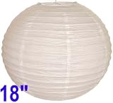 White Chinese/Japanese Paper Lantern/Lamp 18" Diameter - Just Artifacts Brand