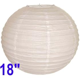 White Chinese Japanese Paper Lantern Lamp 18 Diameter - Just Artifacts Brand by Just Artifacts