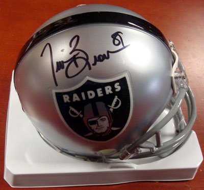 Tim Brown Autographed/Hand Signed Oakland Raiders Mini Helmet PSA/DNA