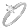 Solitaire Ring With Genuine Marquise Cut Clean Diamond Made in 14K White Gold - Certificate Available.