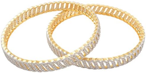 Affinity Indian Jewelry Designer Beautiful american diamond Gold Plated Bangle
