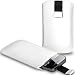 iGloo Premium: White Leather Pouch Case with Pull Tab For Apple iPhone 3 / 3G / 3GS Mobile Phone