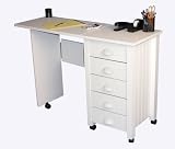 Venture Horizon 1017-11WH Mobile Desk Center Craft Room Furniture