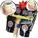 Florene Digital Contemporary - Pink Yellow White Pretty Waves - Coffee Gift Baskets - Coffee Gift Basket
