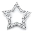 Perfect Solid Sterling Silver Cubic Zirconia Rhodium Plated Star Shape Pendant.