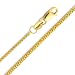14K Yellow Gold 1.1mm Braided Wheat Chain Necklace with Lobster Claw Clasp - 22