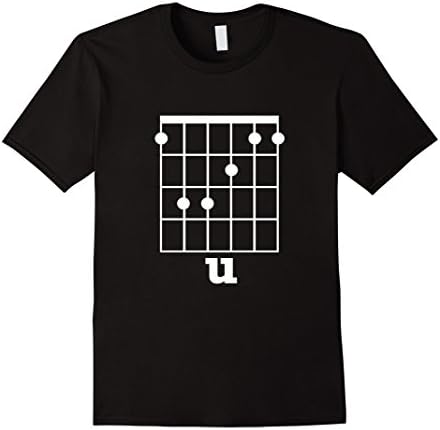Men's Fun Guitar F Chord T Shirt Large Black