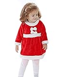 サンタベビー 女の子 ワンピース 可愛い サンタクロース 衣装 サンタ服 キッズ 赤ちゃん 幼児 子供 仮装 コスチューム クリスマスグッズ クリスマス サンタ帽子付 アニメ専線 (100サイズ)
