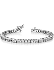 8.00 ct Ladys Round Cut Half Bezel Tennis Diamond Bracellet In 18 Karat White Gold