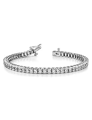 9.00 ct Ladys Round Cut Half Bezel Tennis Diamond Bracellet In 18 Karat White Gold