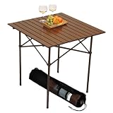 Table in a Bag TA2727 Tall Aluminum Portable Table With Carrying Bag, Brown