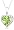 10k White Gold, August Birthstone, Peridot and Diamond Heart Pendant