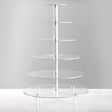 Hayley Cherie&reg; 6-Tier Cupcake Stand - Acrylic Tiered Wedding Cake Stand - Dessert or Cupcake Tower - Circular Shape