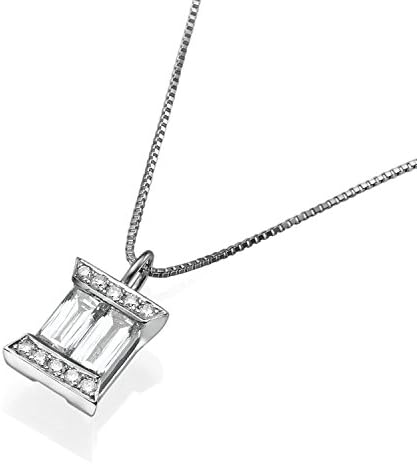 18K White Gold Pendant Necklace 0.45 TCW Natural Diamond Anniversary Jewelry for Women (H-I, VS)