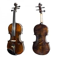 Mendini by Cecilio MV650 1-Piece Back Ebony Fitted 4/4 (Full Size) Violin Outfit
