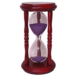 Hourglass Sand Timer - 5 Minute Cherry Finish Wood Frame