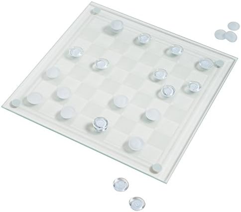 Elegant Glass Chess and Checker Board Set - 2 Games in 1!