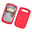RIM BlackBerry Curve 8900 T-Mobile Silicone Skin Case Rubber Protector Cover with Diamond Red
