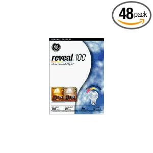 GE Lamps 48690 100-Watt A19 Reveal Bulbs, 48-Pack by General Electric