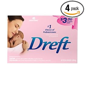 Dreft Powder Detergent, 40-Load Boxes (Pack of 4)