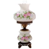 Buy Pink Red Roses Medium Hurricane Night Light Table Lamp by Universal Lighting and Decor