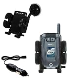 Motorola Deluxe Flexible Auto Windshield Holder with Car Charger - Uses Gomadic TipExchange