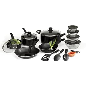 Buy Basic Essentials 17 Piece Aluminum Cookware Set, Black