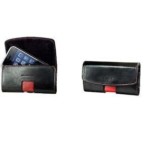 APPLE iPHONE & iPHONE 3G RED OMEGA HORIZONTAL CASE WITH REMOVABLE SPRING BELT CLIP (iPhone NOT included)