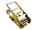 ProGrip 320800 Yellow Webbing 27' x 4 Heavy Duty Ratchet with Zinc Plated Handle and Double J Hooks