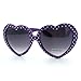 Womens Polka Dot Print Color Plastic Heart Shape Cutie Sunglasses Purple