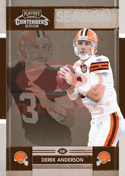 2008 Playoff Contenders Season Tickets Football Card # 24 Derek Anderson - Cleveland Browns - NFL Trading Card in Protective Display Case!