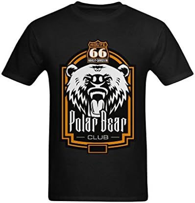 Qoweiy Men's Route 66 Polar Bear Club Logo Tshirts XL