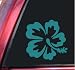 Hibiscus Hawaiian Flower Teal Vinyl Decal Sticker