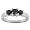 14k White Gold Black Diamond 3-Stone Ring (1 cttw), Size 5