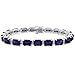 Sterling Silver Emerald Cut Created Sapphire with