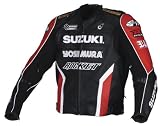 JOE ROCKET SUZUKI BLACK/RED/WHITE SUPERBIKE LEATHER JACKET! us-50