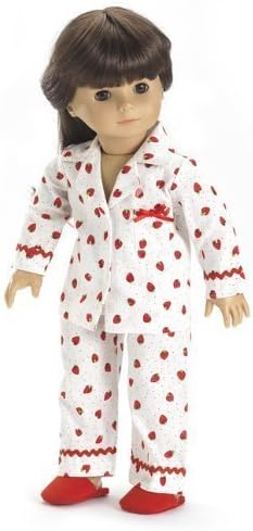 Strawberry PJ and Red Slippers Fits 18" American Girl Dolls
