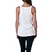 Sofra Women's Loose Fit Tank Top Relaxed Flowy, White, Medium