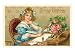 Happy Birthday, Victorian Girl Writing Holidays & Greetings Art Poster Print, 18x13