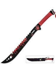 Sports: Master Cutlery ZB-124RD Z-Hunter 25" Machete Black Paint Red Splat Blade Red Wrapped Handle Sheath - Pro-Motion Distributing - Direct